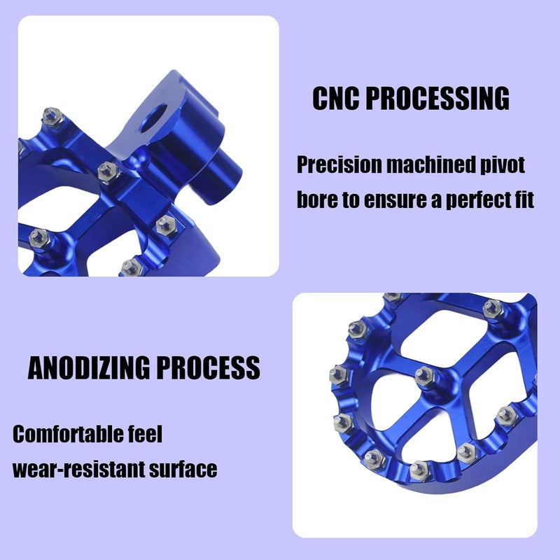 Adsspro Motorcycle CNC Foot Pegs Rests Footpegs For YZ65 18-21 YZ85 02-21 YZ125 97-21 YZ250 98-21 YZ250F 01-21 YZ426F 00-02 YZ450F 03-21 YZ125X 17-21 YZ250X 16-21 Dirt Pit Bike - Image 5